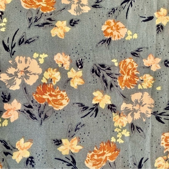 BOG Collective Jumpsuit Small Sleeveless Ocean Blue Boho Floral Cotton - Picture 7 of 16